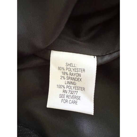 NWT Elle Blazer Womens Size 6 Black Pinstripe Peplum Tailored Three Button - Picture 7 of 9